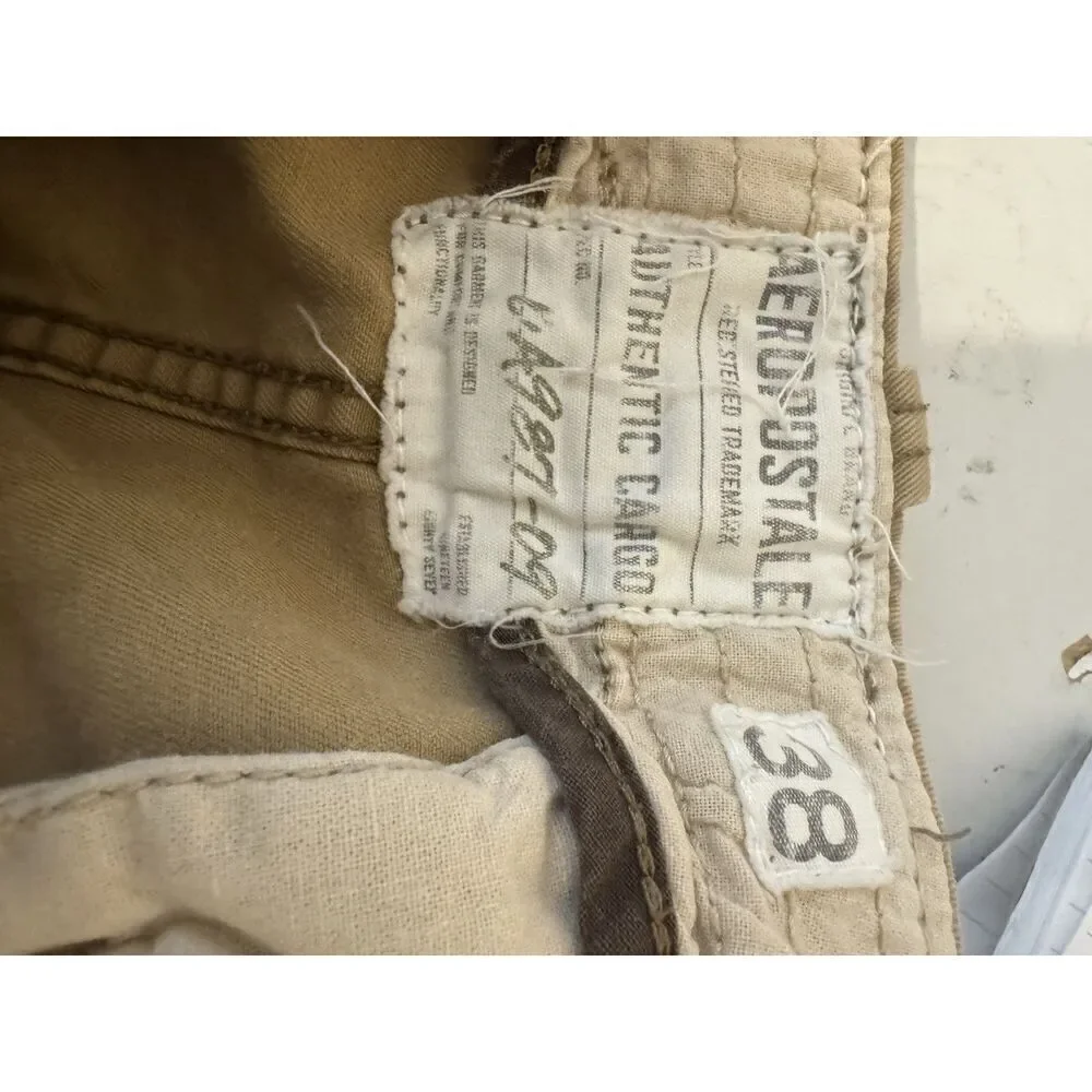 Vintage Aeropostale Cargo Shorts Mens 28 Brown Beige Pockets Summer